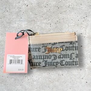 Juicy Couture Faux Leather & Canvas Slim Credit Card Wallet